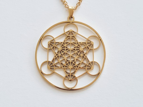 collier metatron doré acier inoxydable